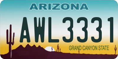 AZ license plate AWL3331
