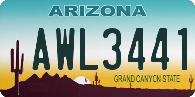 AZ license plate AWL3441