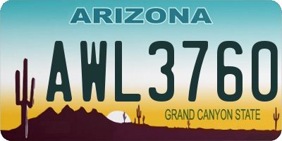 AZ license plate AWL3760