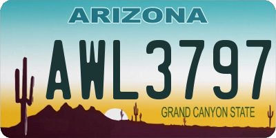 AZ license plate AWL3797