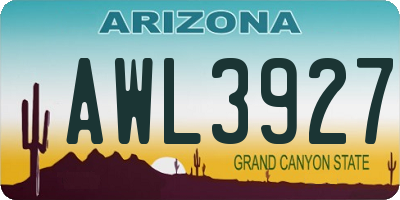 AZ license plate AWL3927
