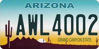 AZ license plate AWL4002