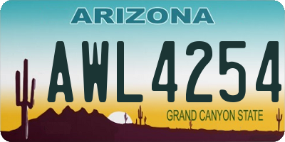 AZ license plate AWL4254