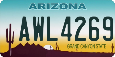 AZ license plate AWL4269