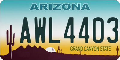 AZ license plate AWL4403