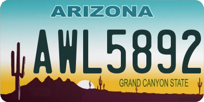 AZ license plate AWL5892