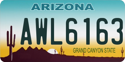 AZ license plate AWL6163