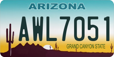 AZ license plate AWL7051