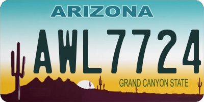 AZ license plate AWL7724