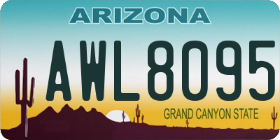 AZ license plate AWL8095