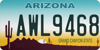 AZ license plate AWL9468