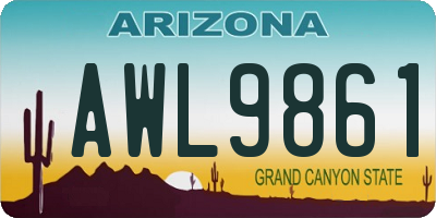 AZ license plate AWL9861
