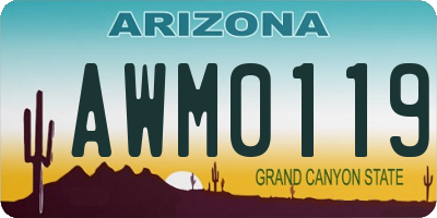 AZ license plate AWM0119