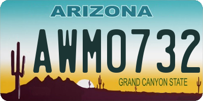 AZ license plate AWM0732