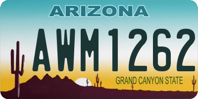 AZ license plate AWM1262