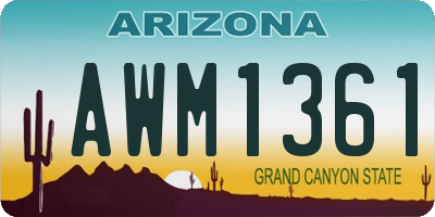 AZ license plate AWM1361