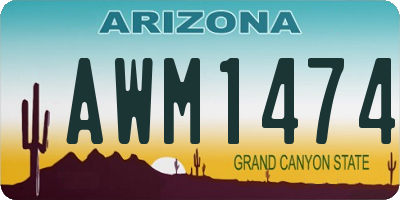 AZ license plate AWM1474