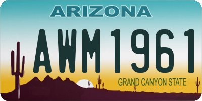 AZ license plate AWM1961