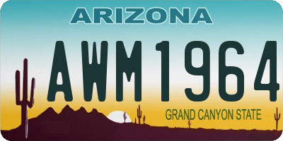 AZ license plate AWM1964