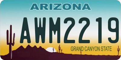 AZ license plate AWM2219