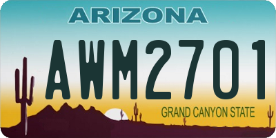 AZ license plate AWM2701