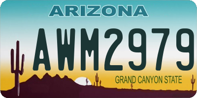 AZ license plate AWM2979