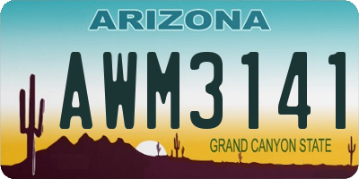 AZ license plate AWM3141