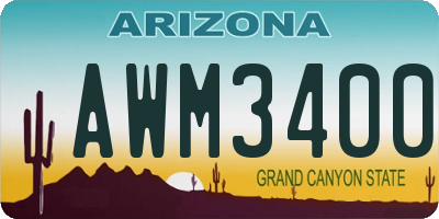 AZ license plate AWM3400