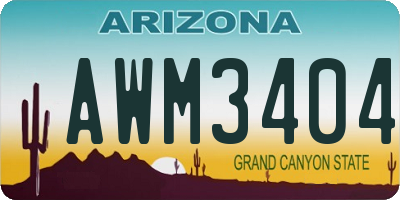 AZ license plate AWM3404