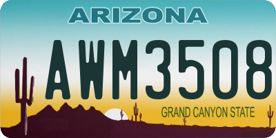AZ license plate AWM3508