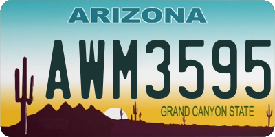 AZ license plate AWM3595