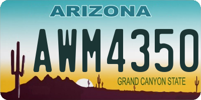AZ license plate AWM4350
