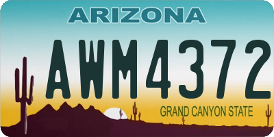 AZ license plate AWM4372