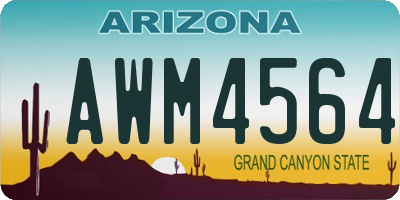 AZ license plate AWM4564
