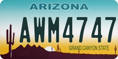 AZ license plate AWM4747