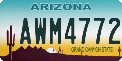 AZ license plate AWM4772