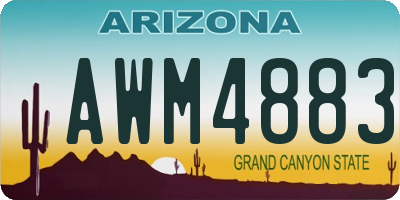 AZ license plate AWM4883