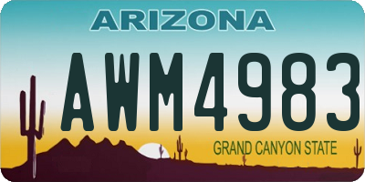 AZ license plate AWM4983
