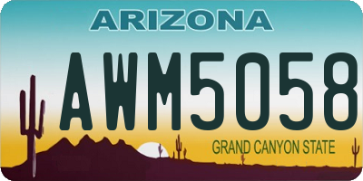 AZ license plate AWM5058