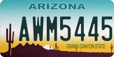 AZ license plate AWM5445