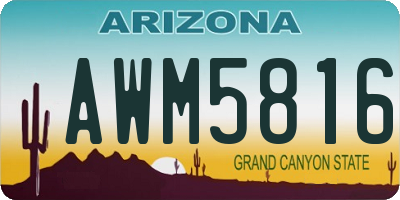 AZ license plate AWM5816