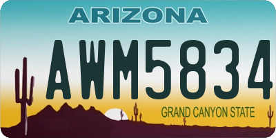 AZ license plate AWM5834