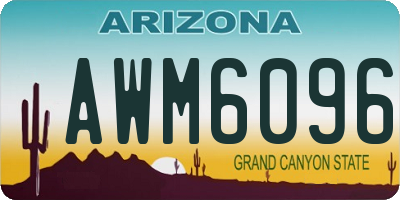 AZ license plate AWM6096