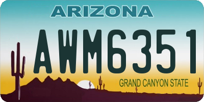 AZ license plate AWM6351