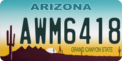 AZ license plate AWM6418