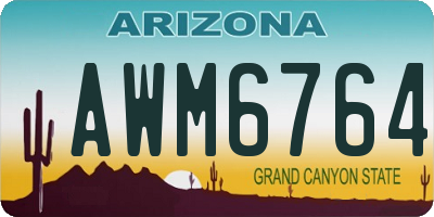 AZ license plate AWM6764