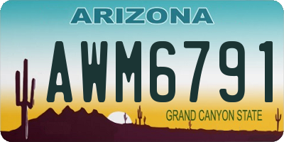 AZ license plate AWM6791