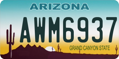 AZ license plate AWM6937