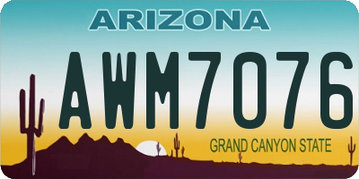 AZ license plate AWM7076