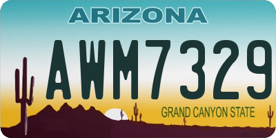 AZ license plate AWM7329